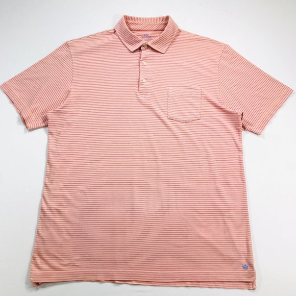 Peter Millar Seaside Wash Polo Shirt S/S Green Blue Striped Men's Size Large - Picture 1 of 10